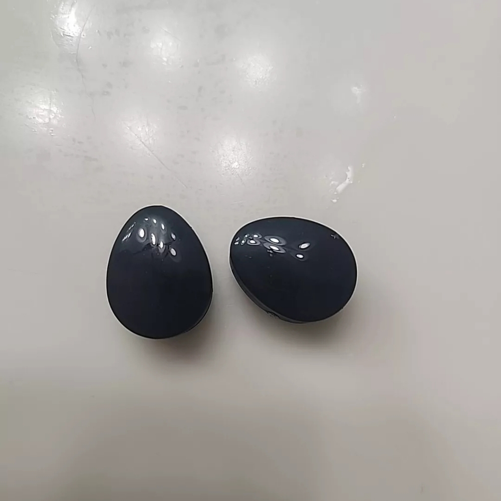 3/4" 19mm Black Teardrop Shape Plugs Ear Lobe Gauges Pair Obsidian Faux Glass